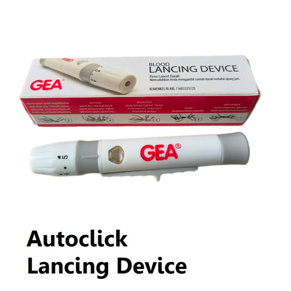 GEA Autoclick Lancing Device Pen Lancet untuk jarum lancet