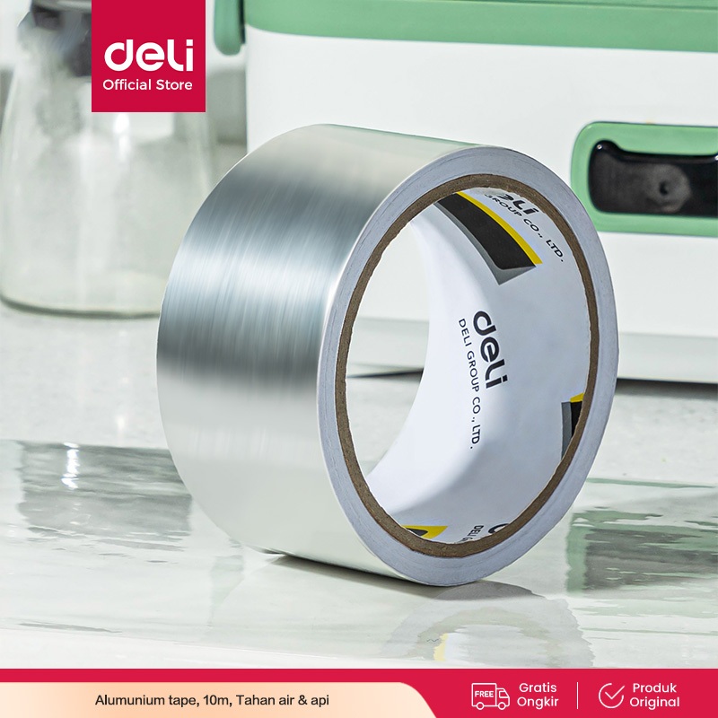 Deli Alumunium Foil Tape / Lakban Alumunium 10 Meter Anti Bocor Anti Air Tahan Api 30500