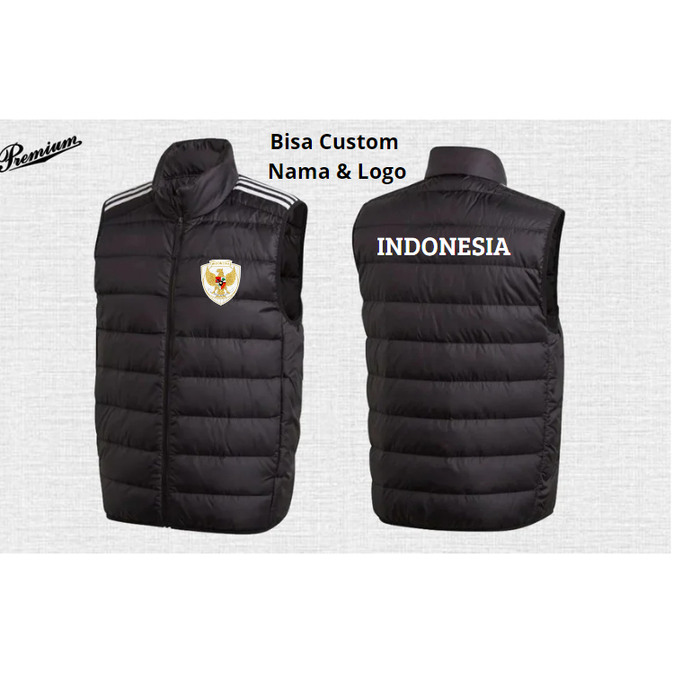 Rompi Puffer Tebal | Jaket Rompi Pria | Rompi Vest Bola | Rompi Logo Timnas Indonesia | Rompi Vest C