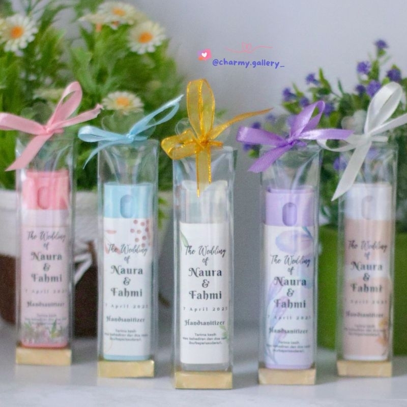 Souvenir Aesthetic Handsanitizer Spray - Charmy Gallery, souvenir pernikahan custom nama, souvenir p