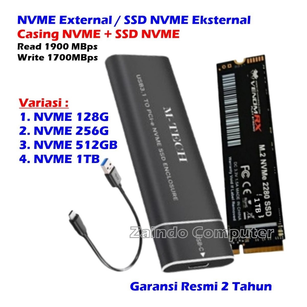 NVME EXTERNAL 128GB NVME EXTERNAL 256GB NVME EXTERNAL 512GB NVME EXTERNAL 1TB CASING NVME USB 3.0 NV