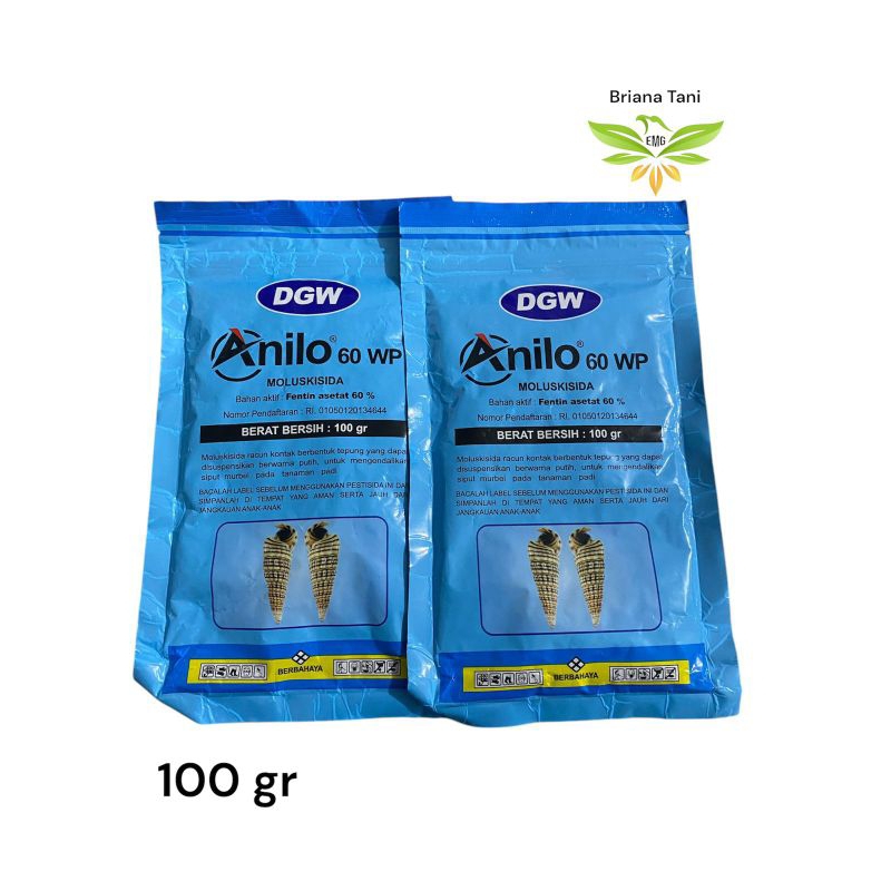 ￼ANILO 60 WP 100gr Moluskusida Fentin Asetat 60% Racun keong Pembasmi Hama Siput Keong DGW