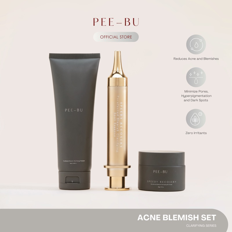 PEEBU - Acne Blemish Clarifying Set (Kulit Berjerawat) | Pembersih Serum dan Obat Totol Jerawat Waja