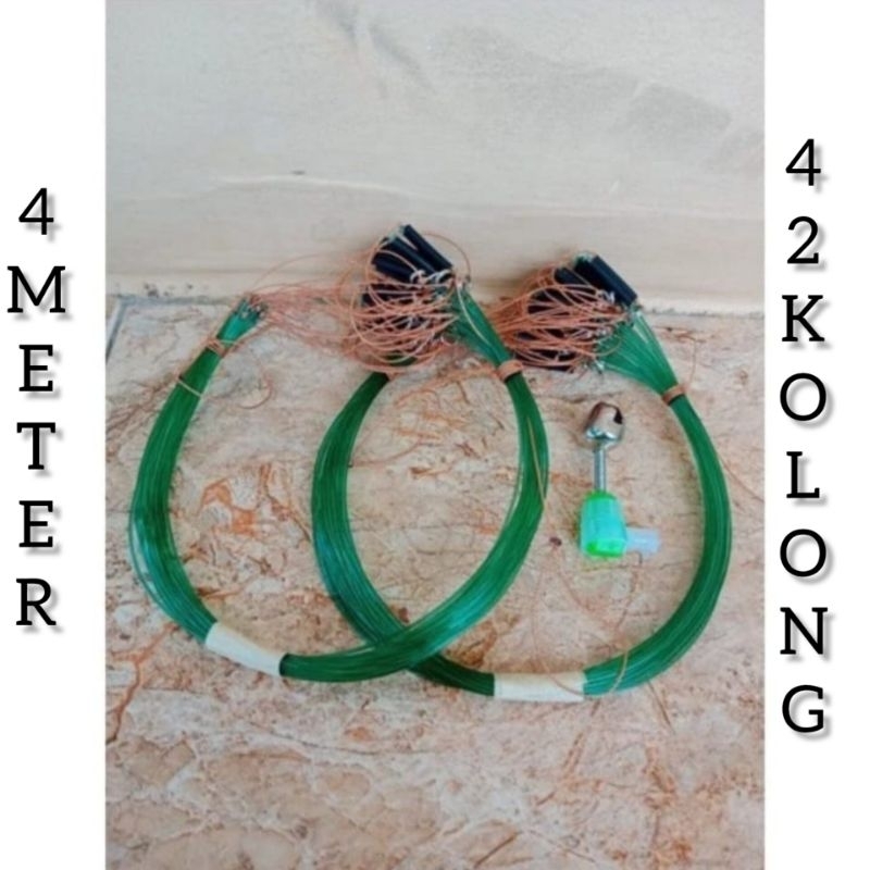 JERAT RACIK GANTUNG RUAK RUAK SENAR HIJAU PANJANG 4 METER BONUS LONCENG
