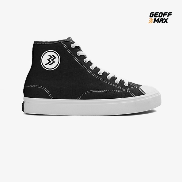 Geoff Max  Timeless HI Black White Sepatu Pria Wanita Sneakers Casual Sekolah Kuliah