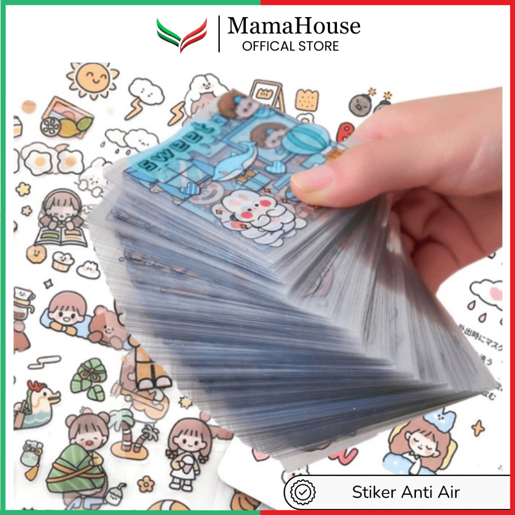

[MHS] 1 Lembar Stiker Motif Kartun Korea Anti Air