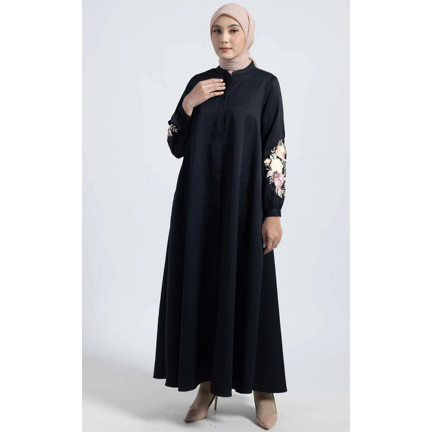Dress Polos Simple Elzatta Gamis Lengan Bordir