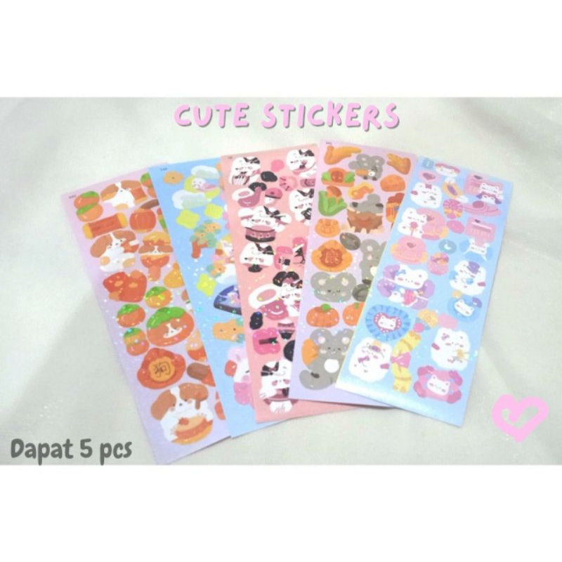 

( Bukan satuan ) Stiker DIY Gantungan Akrilik, Sticker Shiny Cartoon, Stiker Lucu Estetik, Sticker Aesthetic Murah Motif Random