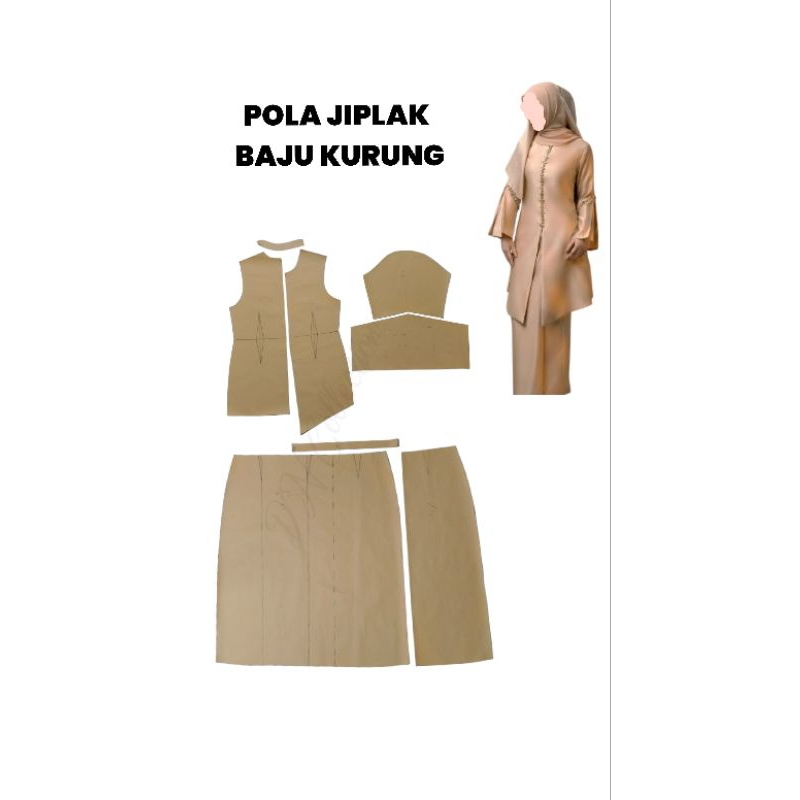 Pola Jiplak/Pola Instan BAJU KURUNG