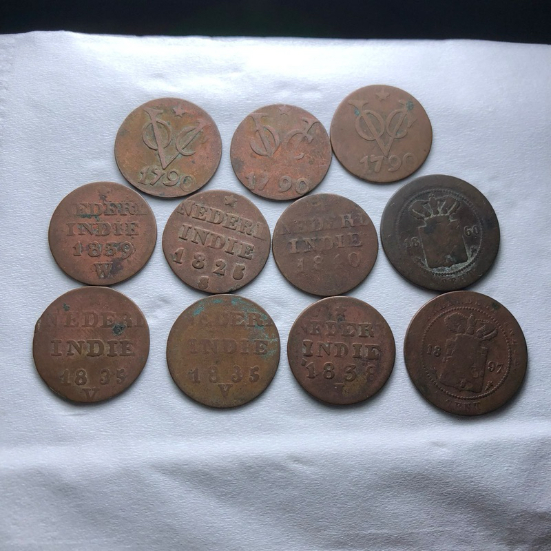 Koin Asli VOC dan Nederland Indie Borongan 11pcs