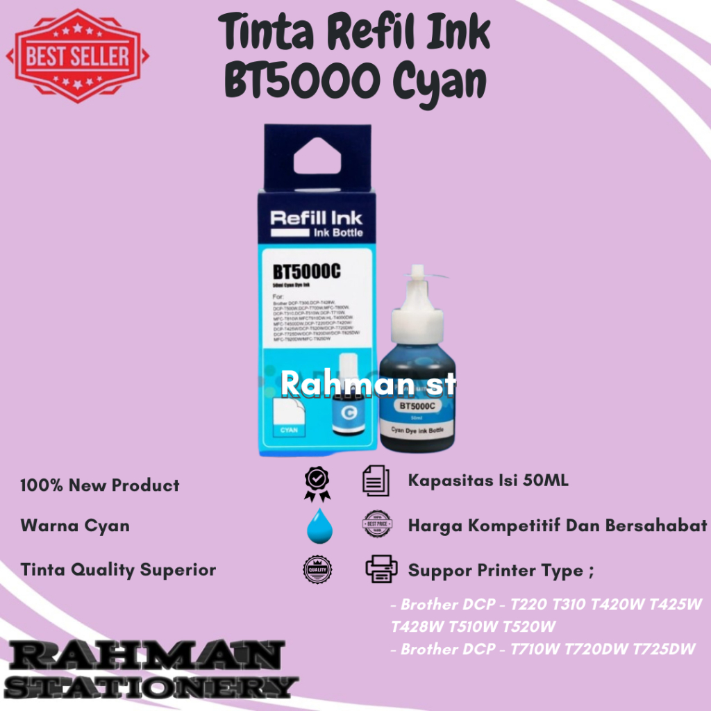 Tinta Refil Compatible Brother BTD60BK BT5000CYM For Printer - Brother DCP - T220 T310 T420W T425W T