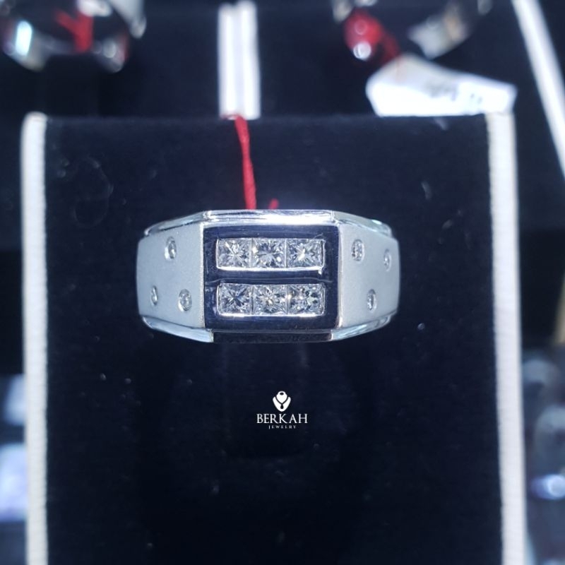 Cincin Lelaki Pria Mens Ring Natural Diamond Berlian Asli