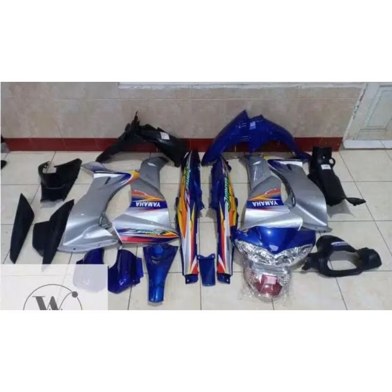 cover full set body halus kasar Jupiter z lama biru silver 2004 2005