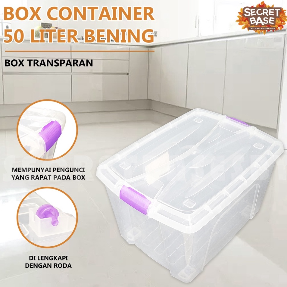 Murah Premium  BOX CONTAINER 5 LITER  RODA  Transparan  Box Serbaguna Bening 5L