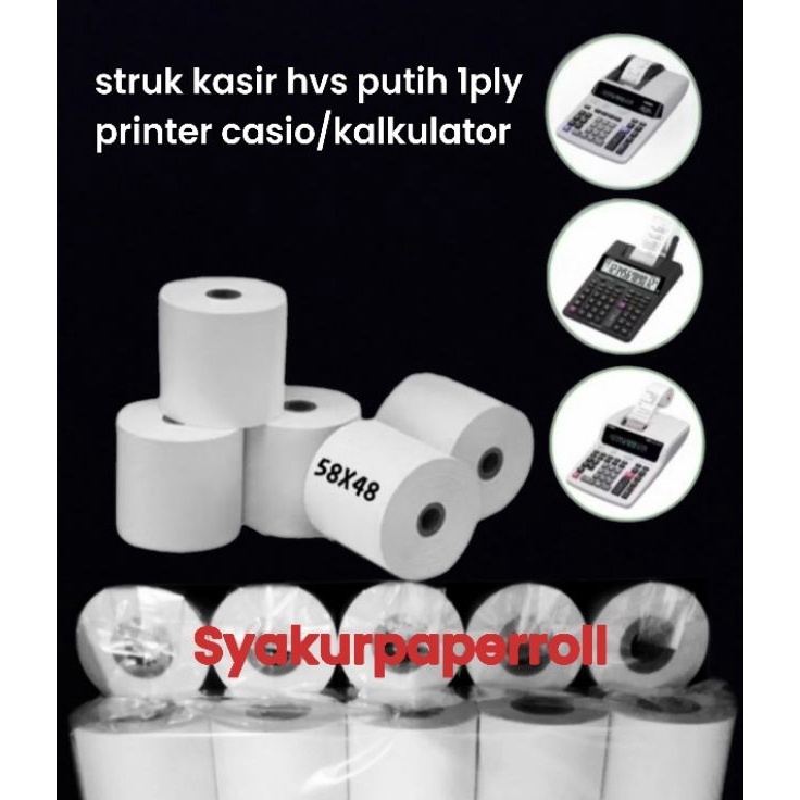 

Grosir Sekarang Kertas struk kasir HVS 58x48mm paket 1 pcs struk HVS 1Ply printer kalkulator 58mm