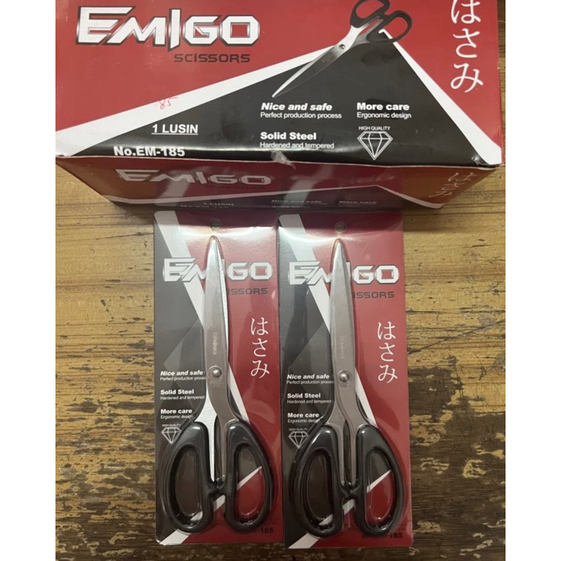 

[ 1 LUSIN / 12 PCS] Gunting Emigo Besar EM-185 , Gunting Emigo