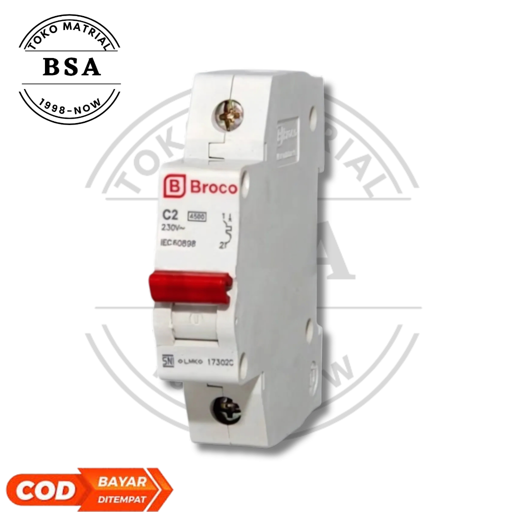 BROCO MCB 2A - 4A - 6A - 10A - 16A  Broco MCB Listrik Ampere