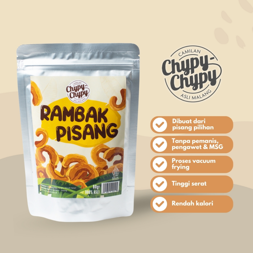 

Keripik Rambak Pisang Renyah Pouch 80 Gram