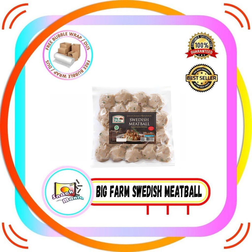 

Big Farm Swedish Meatball 320 gr 20 pcs Bakso Swedia