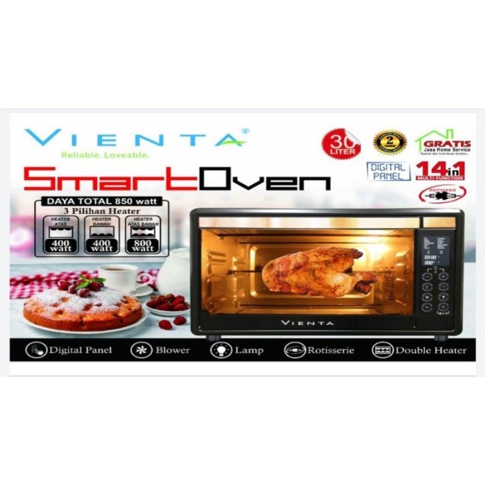 Smart Oven VIENTA 14 IN 1 Multifuction Low Watt Garansi Resmi - Oven Listrik 850 Watt - Smart Oven
