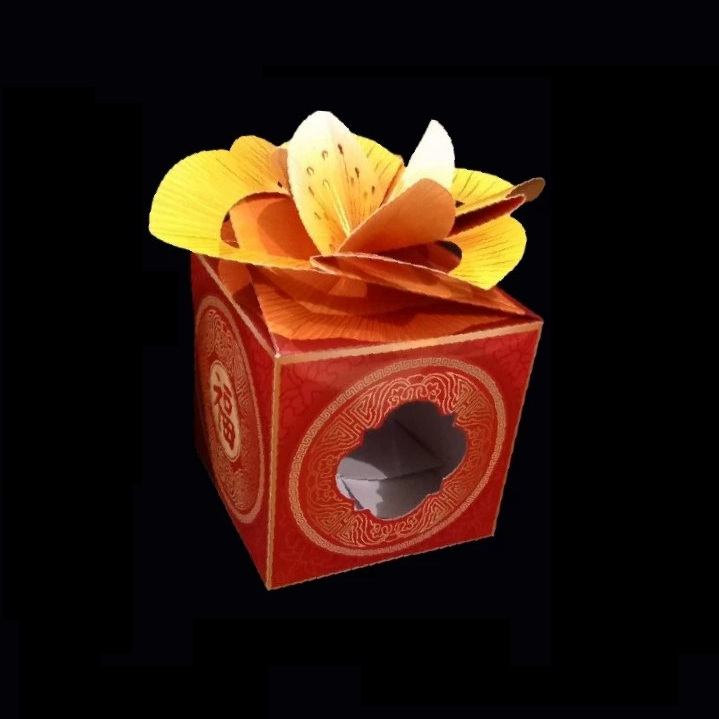 

3 Pcs Box Hampers Imlek 14x14x14 Cm Dus Isi 2 Toples 500 Gr Kotak Hadiah Chinese New Year Bunga