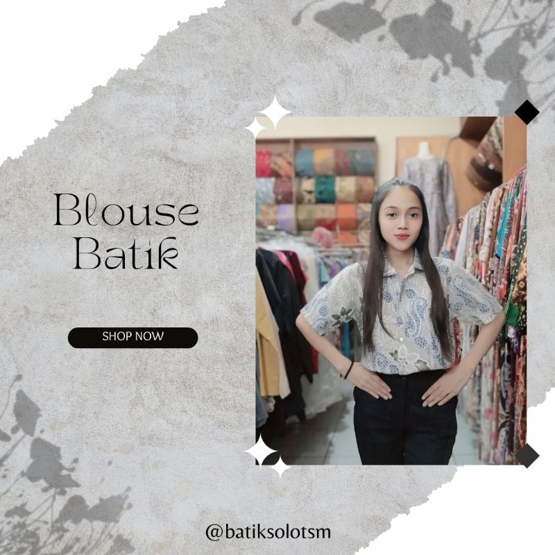 Blouse batik lengan pendek