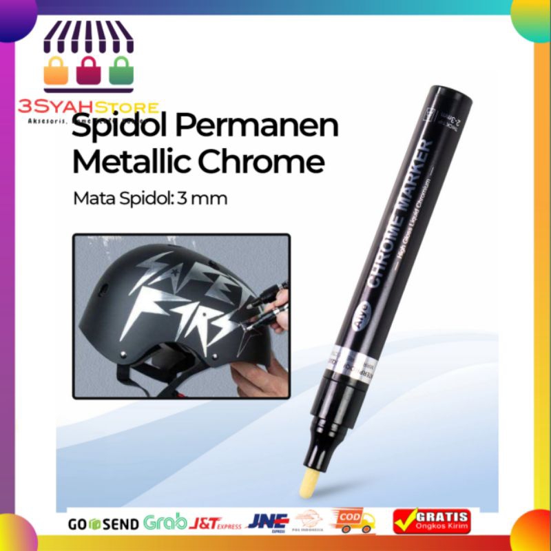 

Spidol permanen Market Metallic 3mm Warna Silver