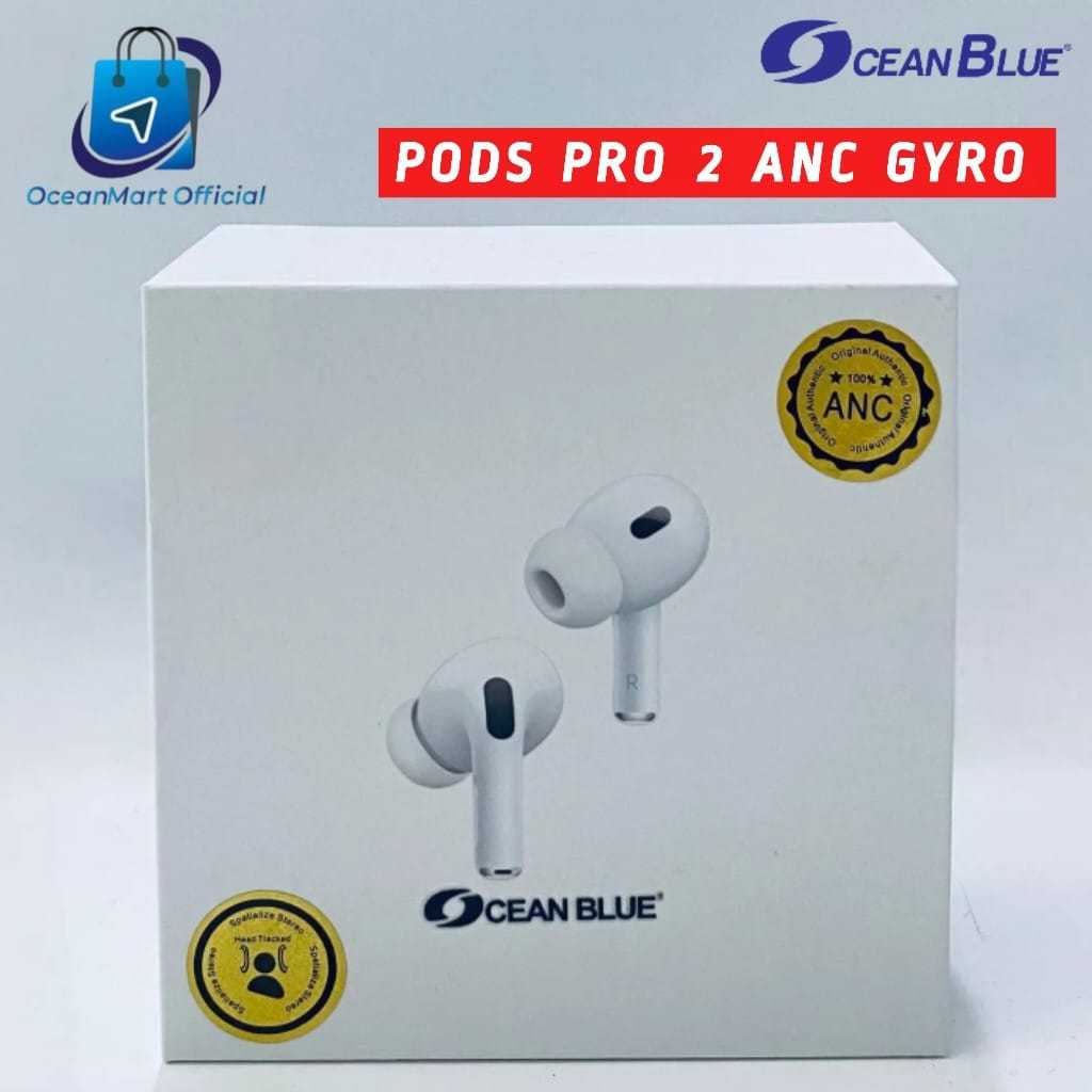 TWS Earphone Headset Bluetooth Oceanblue Pods Pro 2 GYRO ANC Wirelles IOS ANDROID Full Bass