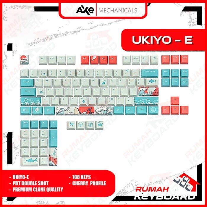 AXE MECHANICALS - Cherry - Ukiyo- Ukiyo-E - PBT DYE SUB - Keycap - Keycaps