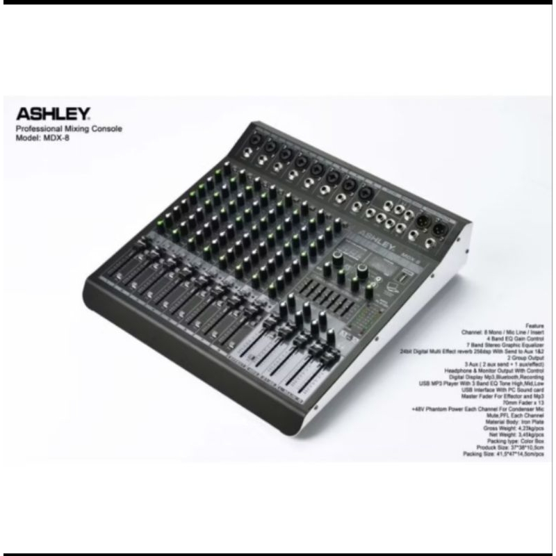 mixer Ashley mdx 8/ mixer 8 channel full efek