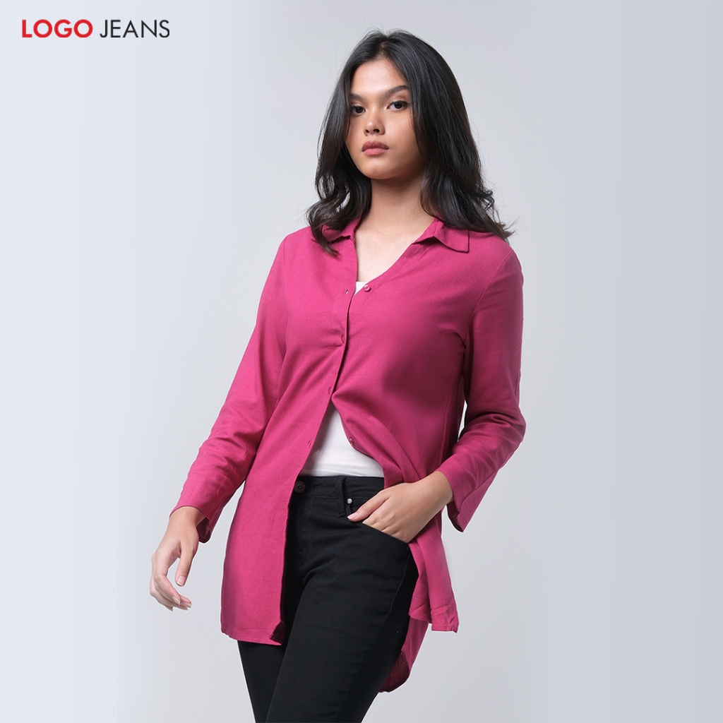 Logo Jeans Kemeja Wanita Lucy Fuschia 24903L9FU