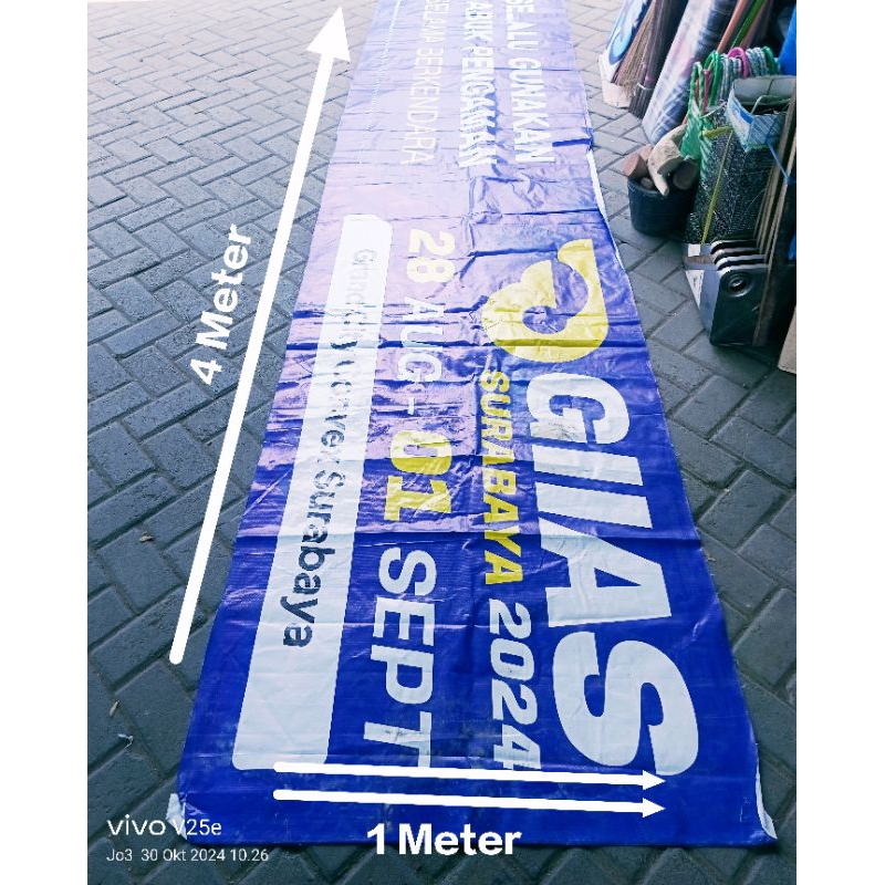 Baleho / Banner Chinoan ukuran 1x4 Meter