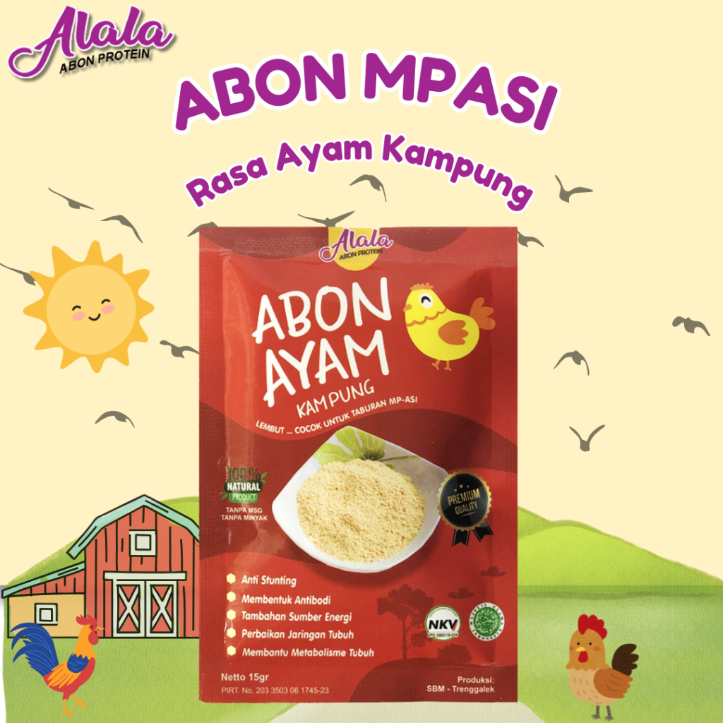 

Abon Bayi untuk Mpasi Halus Alala – Abon Ayam Mpasi Non Msg Tinggi Protein 15gr