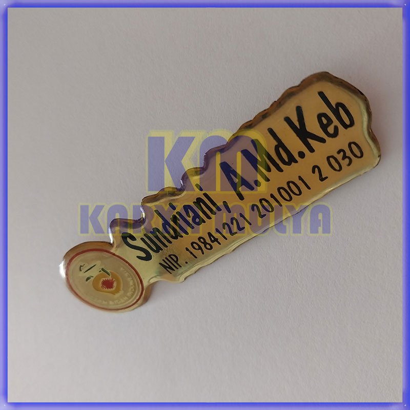 

Name Tag Logo Ikatan Bidan Indonesia Lapis Fiber Papan Nama Model Bentuk - Karya Mulya