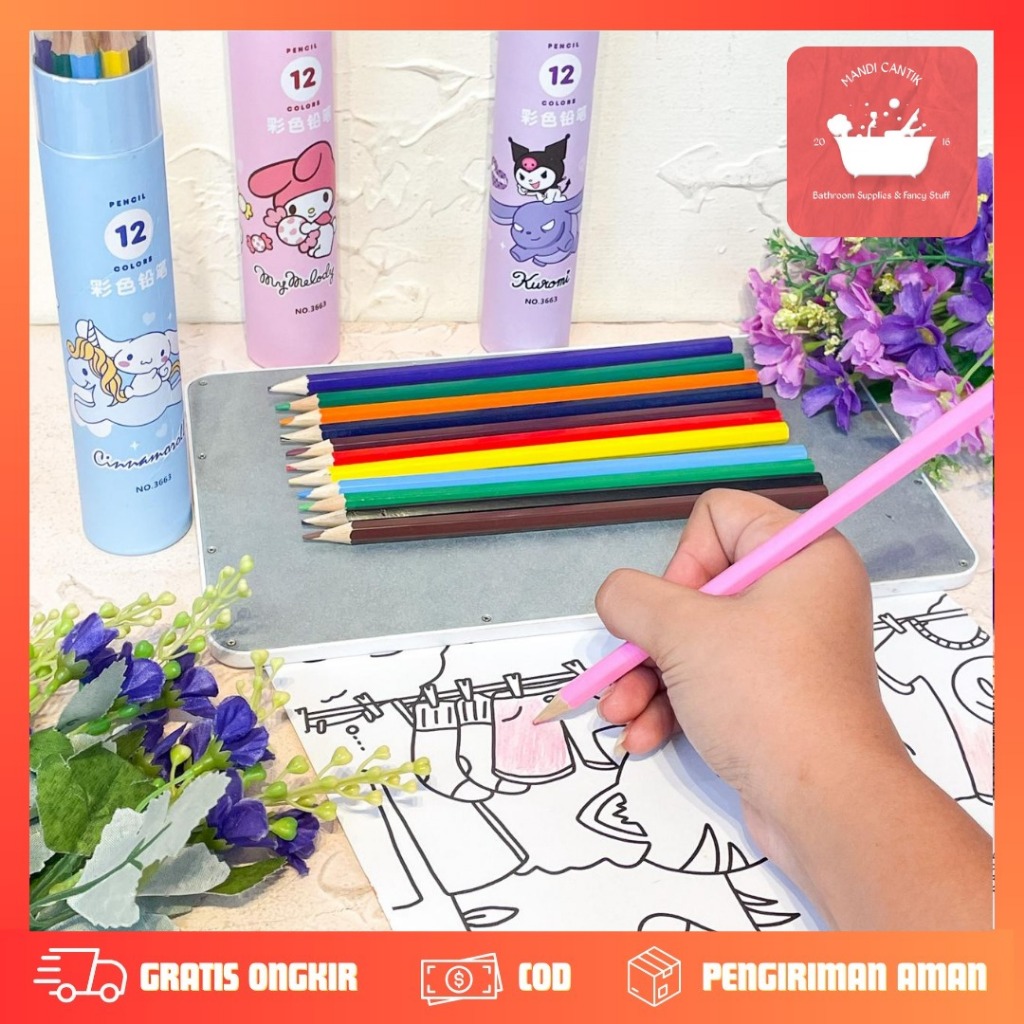 

PENSIL WARNA TABUNG SANRIO ISI 12 PCS PW-1595 1 lusin (12 PCS)