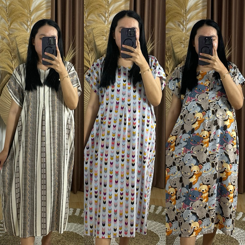 Daster Selutut Busui / sleting Bahan Rayon Premium Viscose Motif