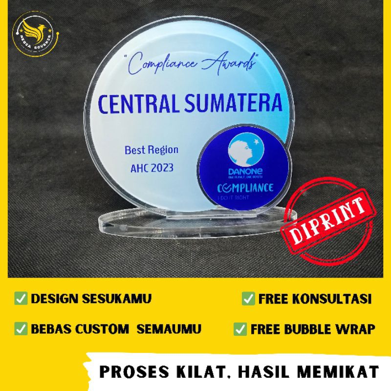 Plakat akrilik Custom Murah, plakat cinderamata, Hadiah Lomba, plakat seminar, plakat perpisahan