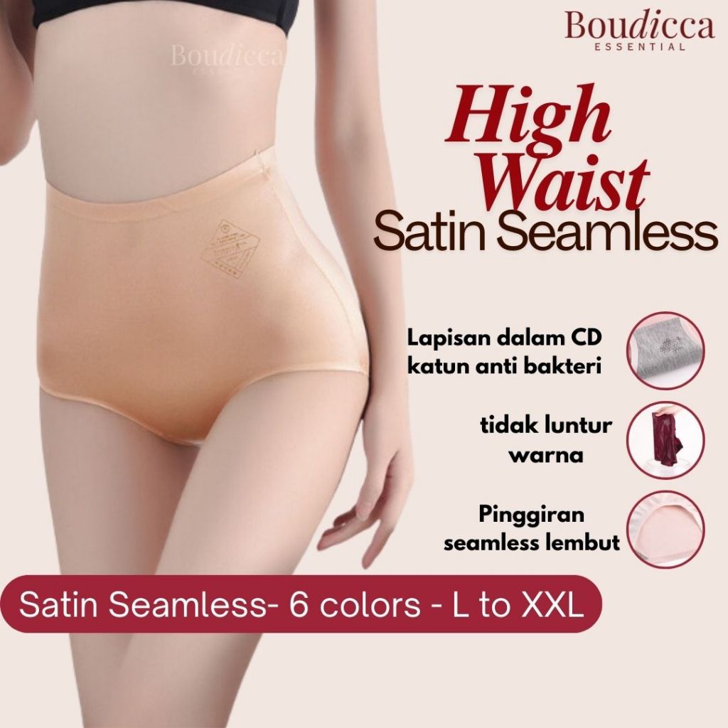LUNA Celana Dalam High Waist Seamless Premium Satin /CD Seamless Satin High Waist Wanita