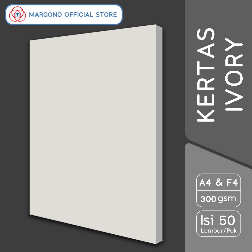 

Margono Kertas Ivory Tebal 300 / 350 gsm A4 / F4 - 50 lembar