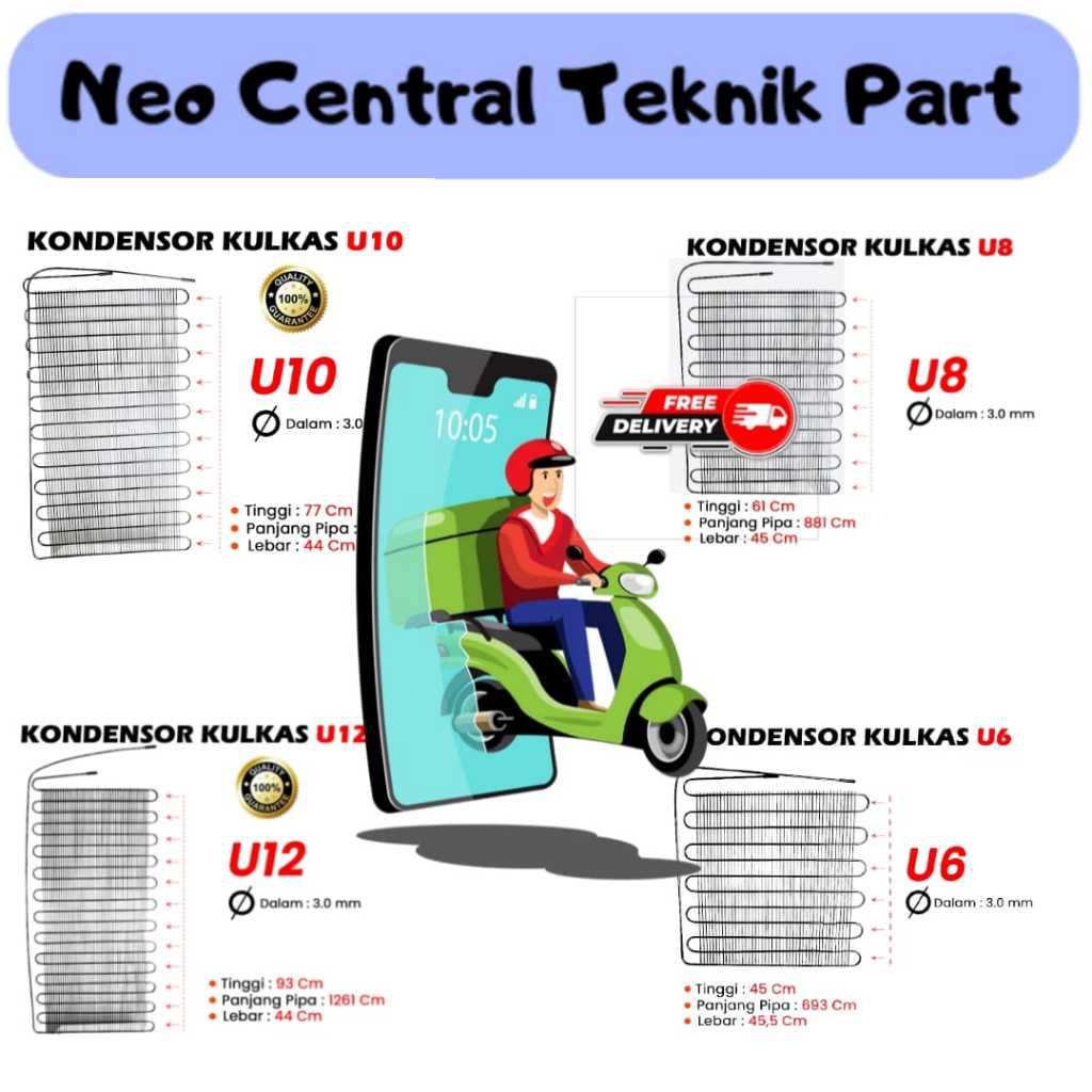 KONDENSOR  KULKAS SHOWCASE-KONDENSOR U10(PERDUS)