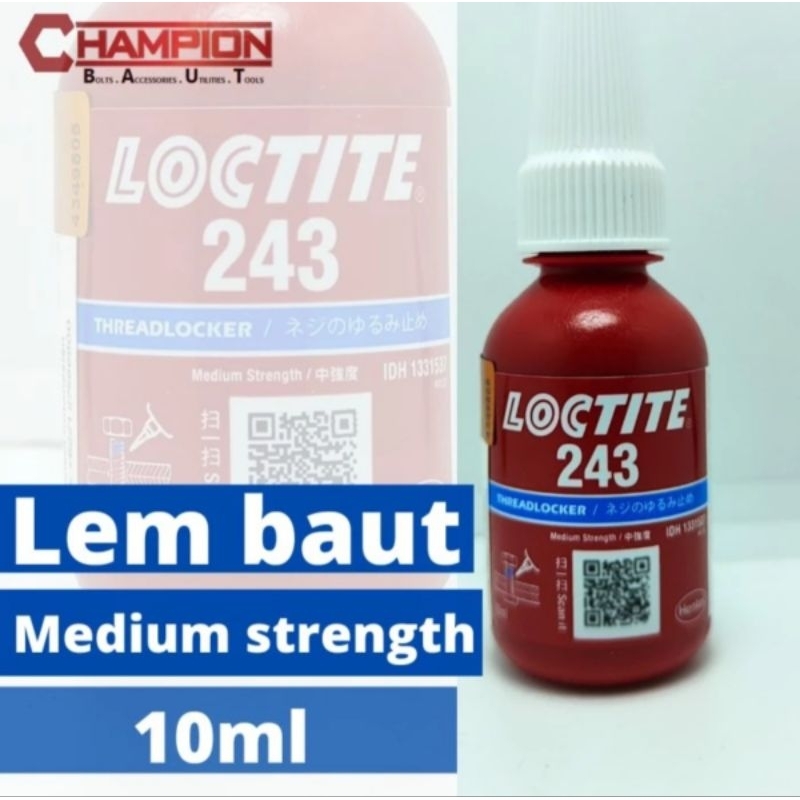 Lem baut medium strength kekuatan sedang loctite 243 10ml ORIGINAL