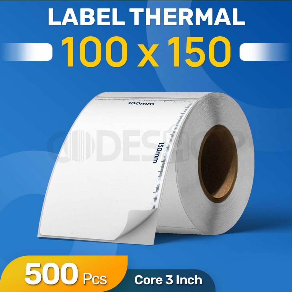 

Label Barcode Resi Thermal 100mm X 150mm Core Besar isi 500 pcs 100x150