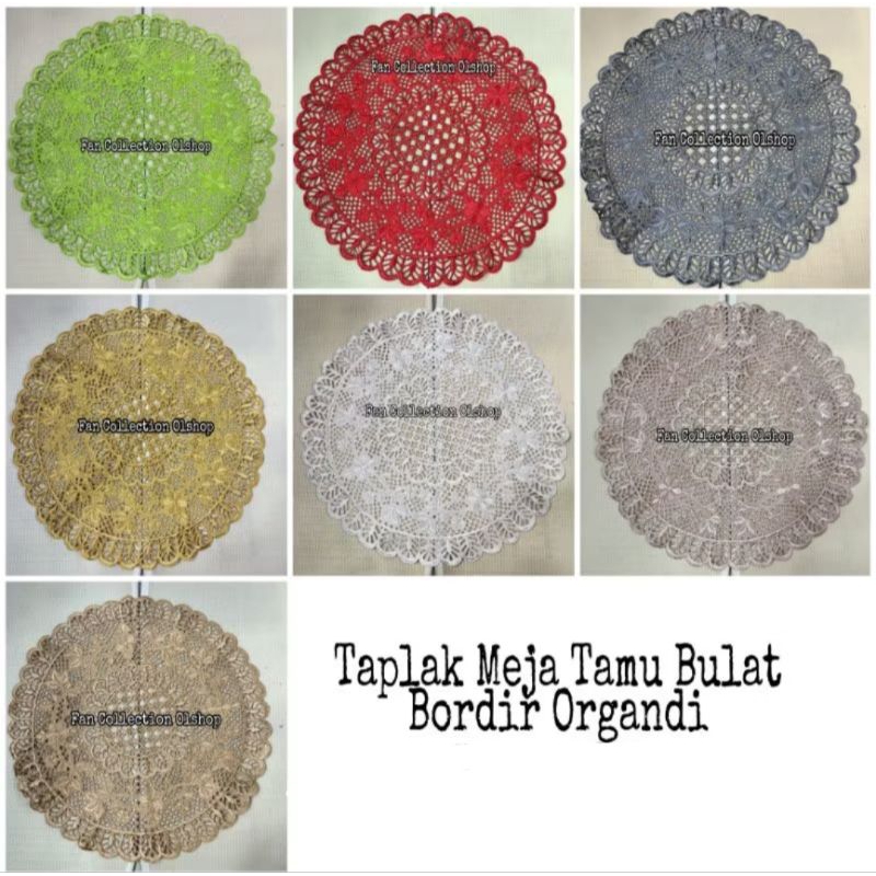 Taplak Meja Tamu Bulat Bordir Taplak Meja Hias Modern Taplak Shabby Sudut