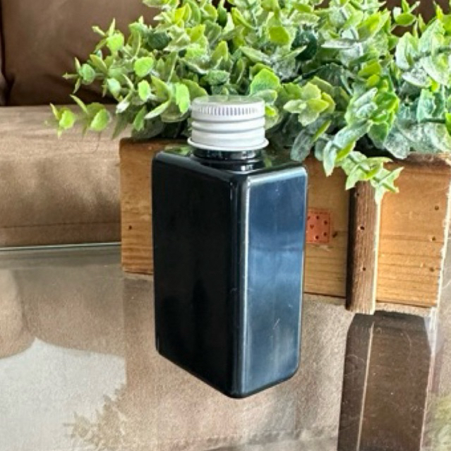 Kemasan Minuman Food Grade - BOTOL PET BENO 100ML HITAM + TUTUP ULIR ALUMINIUM