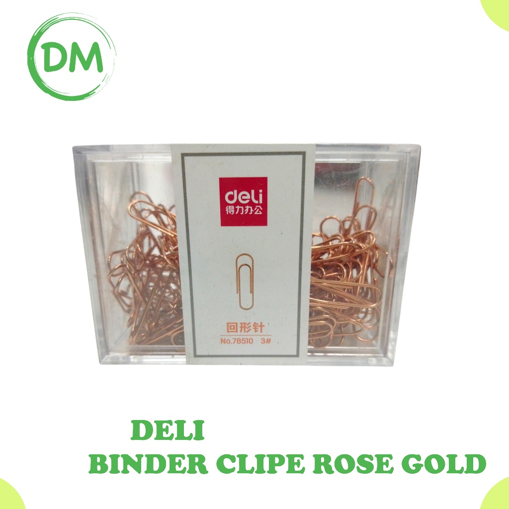 

DM- Deli paper clip binder clip and Push Pin Klip Kertas Penjepit kertas Rose Gold