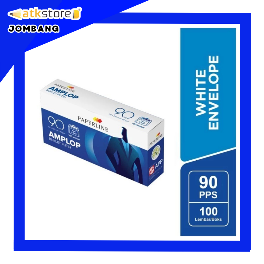 

PAPERLINE Amplop 90 PPS 80gr Putih Perekat - Amplop Isi 100 Lembar - ATJ