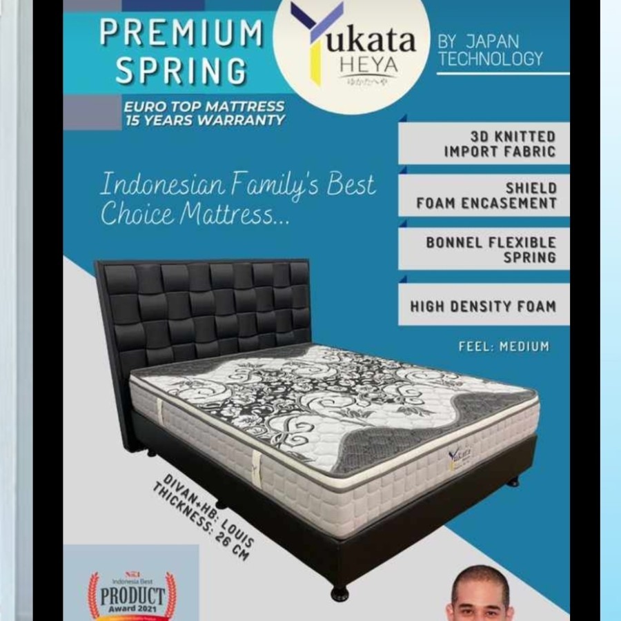Kasur Yukata Premium Spring 120, 140, 180 x 200 bed (kasur saja)