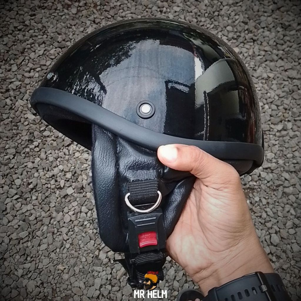 Helm Custom Cetok Helm Chip Retro Turtle Harley Vespa