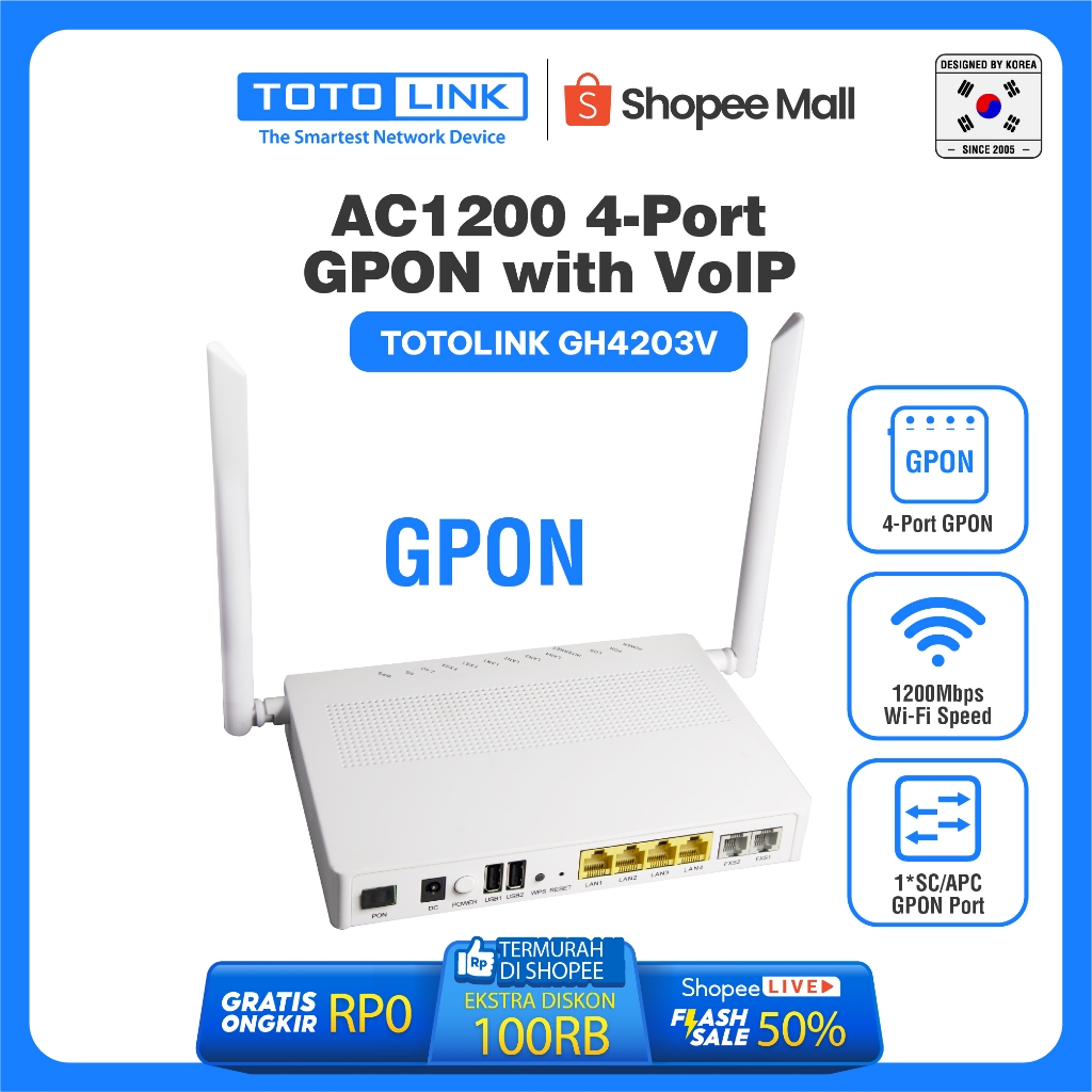 Totolink GH4203V - 1200Mbps Gpon Optical Modem