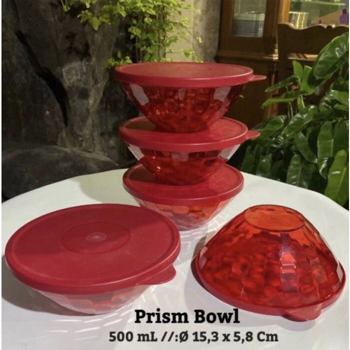 Tupperware Prism Bowl 500ML (1) Mangkok Eleganzia bening seperti kristal per pcs